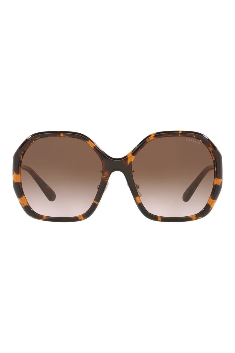 57mm Gradient Round Sunglasses, Main, color, DARK TORTOISE