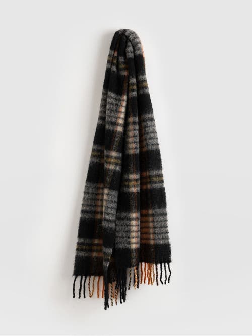 Saint + Sofia Nora Check Scarf In Orange