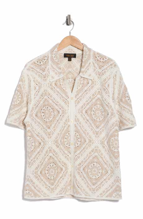 TRUTH Crochet Button-Up Shirt