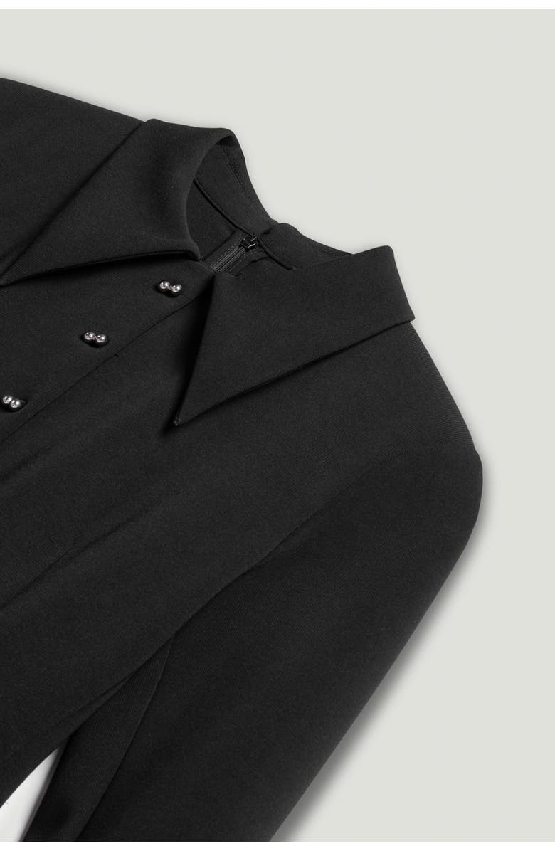 Nocturne Tailored Collar Mini Dress, Alternate, color, Black