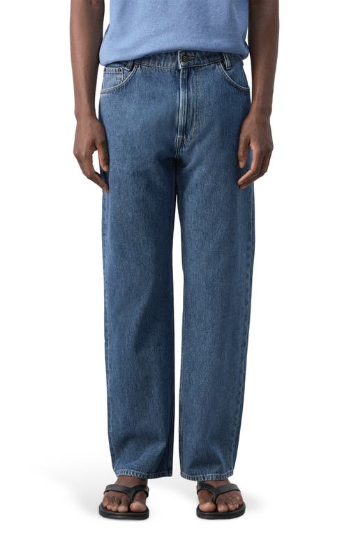 MANGO Relaxed Straight Leg Jeans in Dark Blue at Nordstrom, Size 31