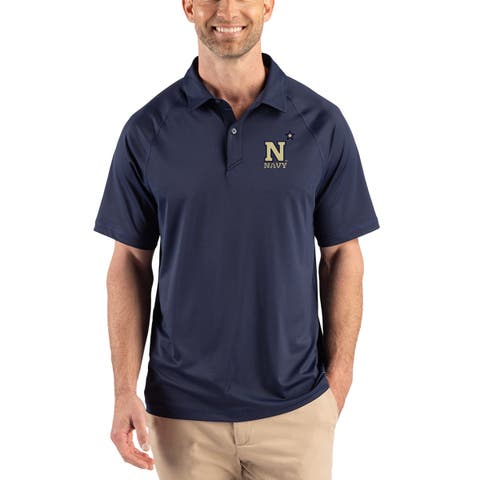 Men's Cutter & Buck Navy Navy Midshipmen Recycled Featherlight Stretch Sport Polo