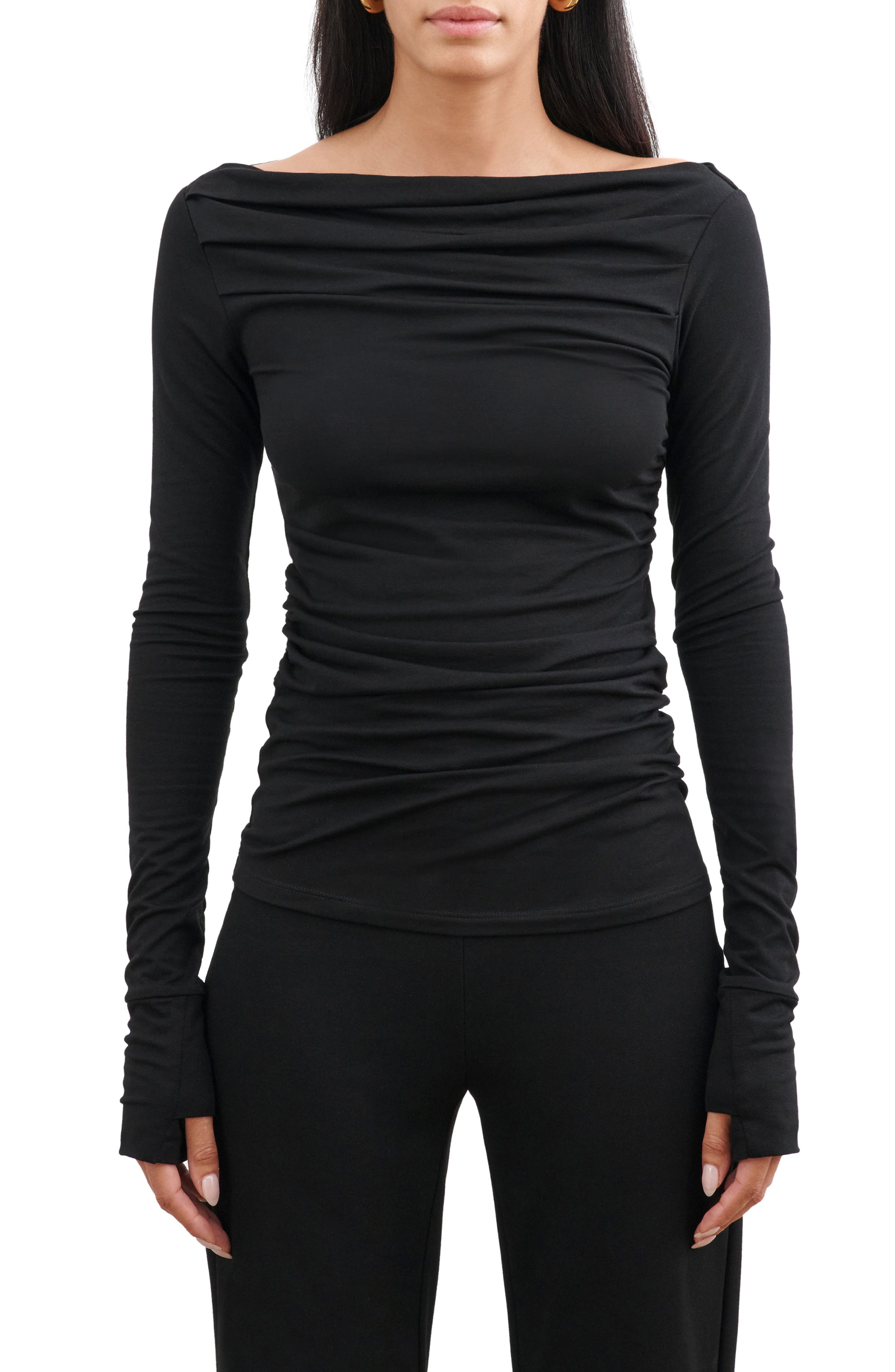 Cooper Ruched Bateau Top