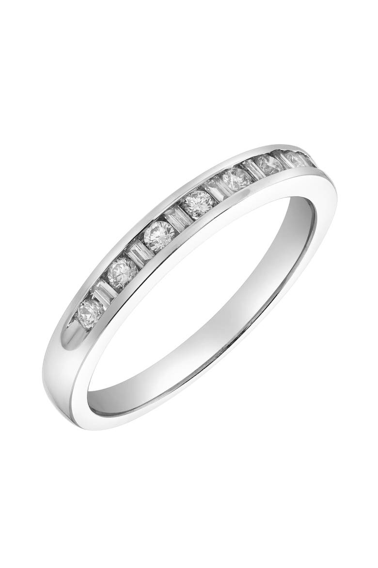 Solara 14K Gold Round Diamond Studded Stackable Band Ring - 0.26cts, Alternate, color, 14K White Gold