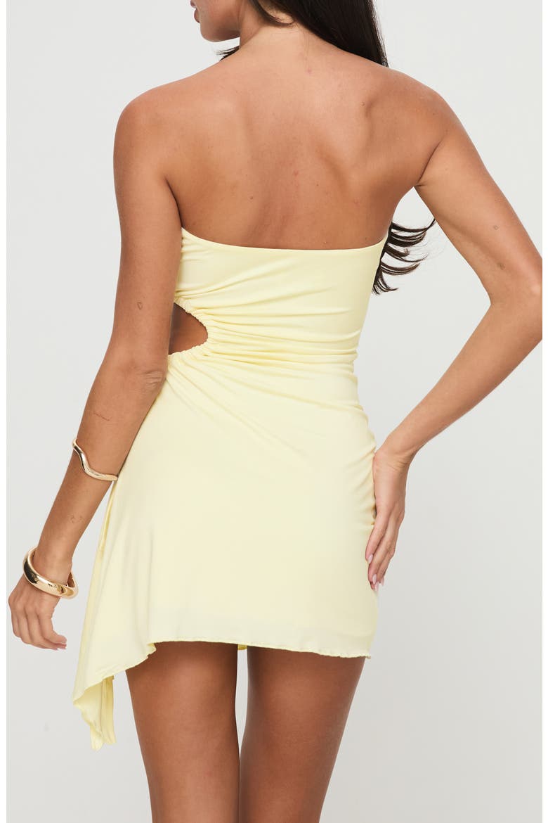 Twyla Cutout Strapless Minidress, Alternate, color, YELLOW