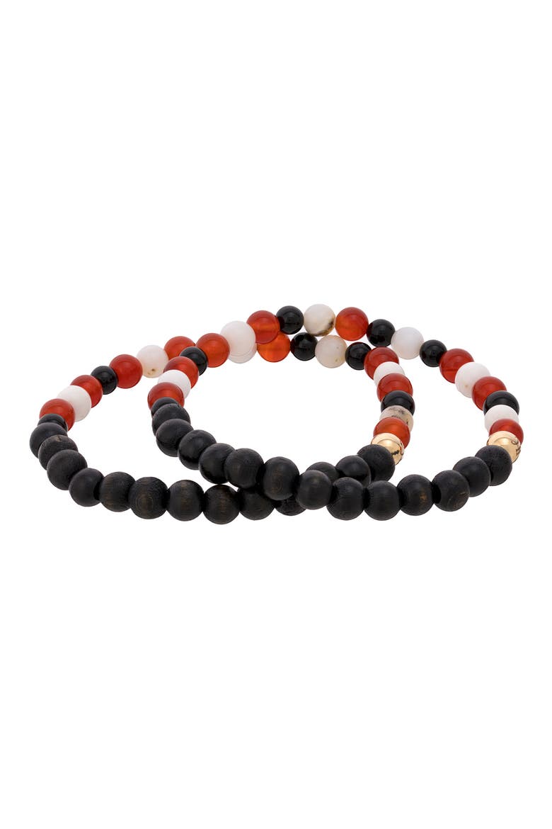 Men's N4 Body Healing Set of 2 Healer's Bracelets, Alternate, color, BLACK