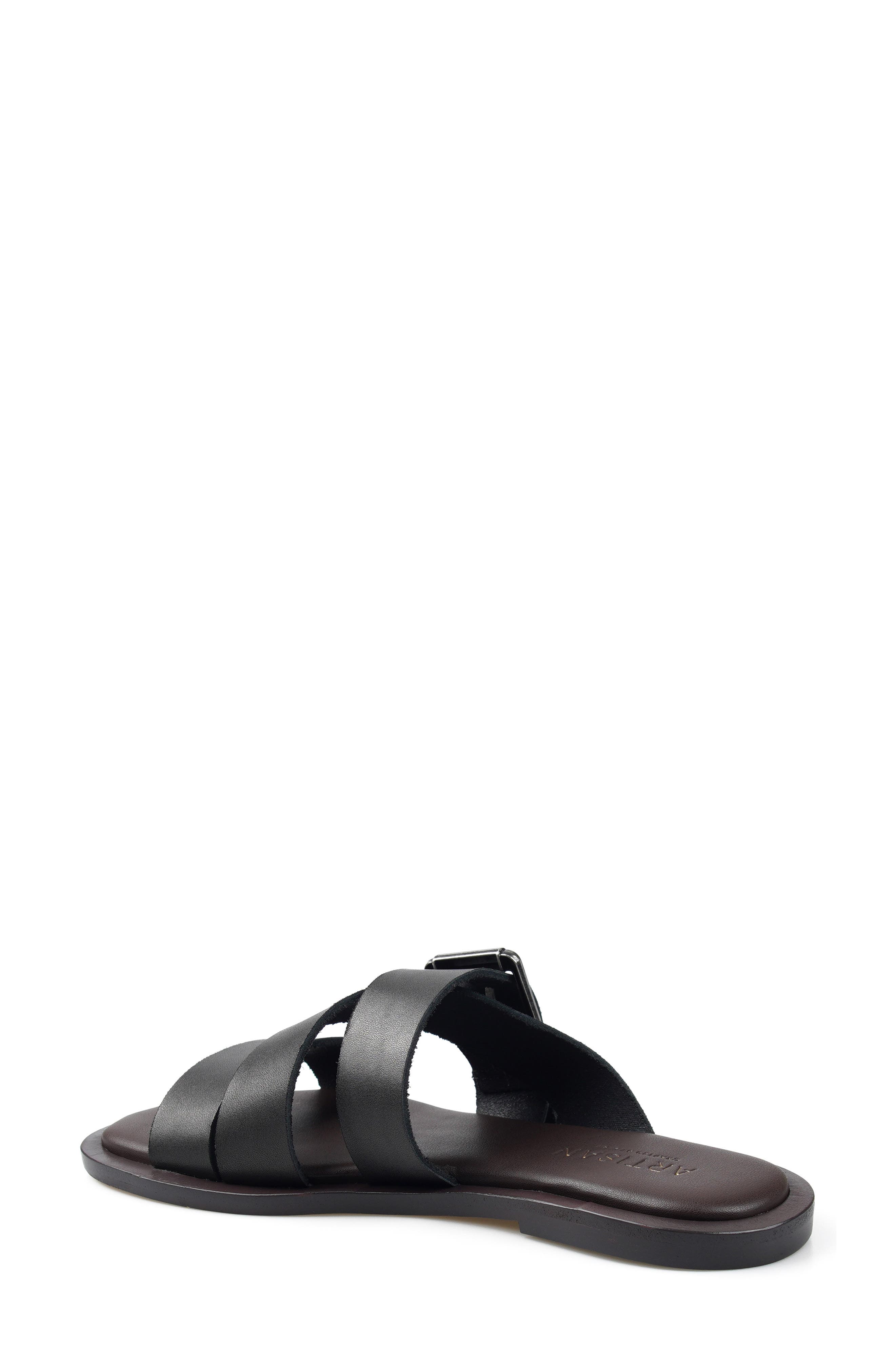 Maranello Slide Sandal, Alternate, color, BLACK LEATHER