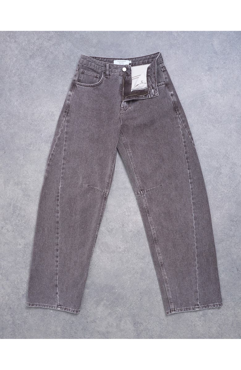 Topshop Barrel Leg High Waist Jeans, Alternate, color, Grey