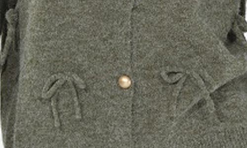 Rain And Rose Tiny Bow Cardigan In Gray