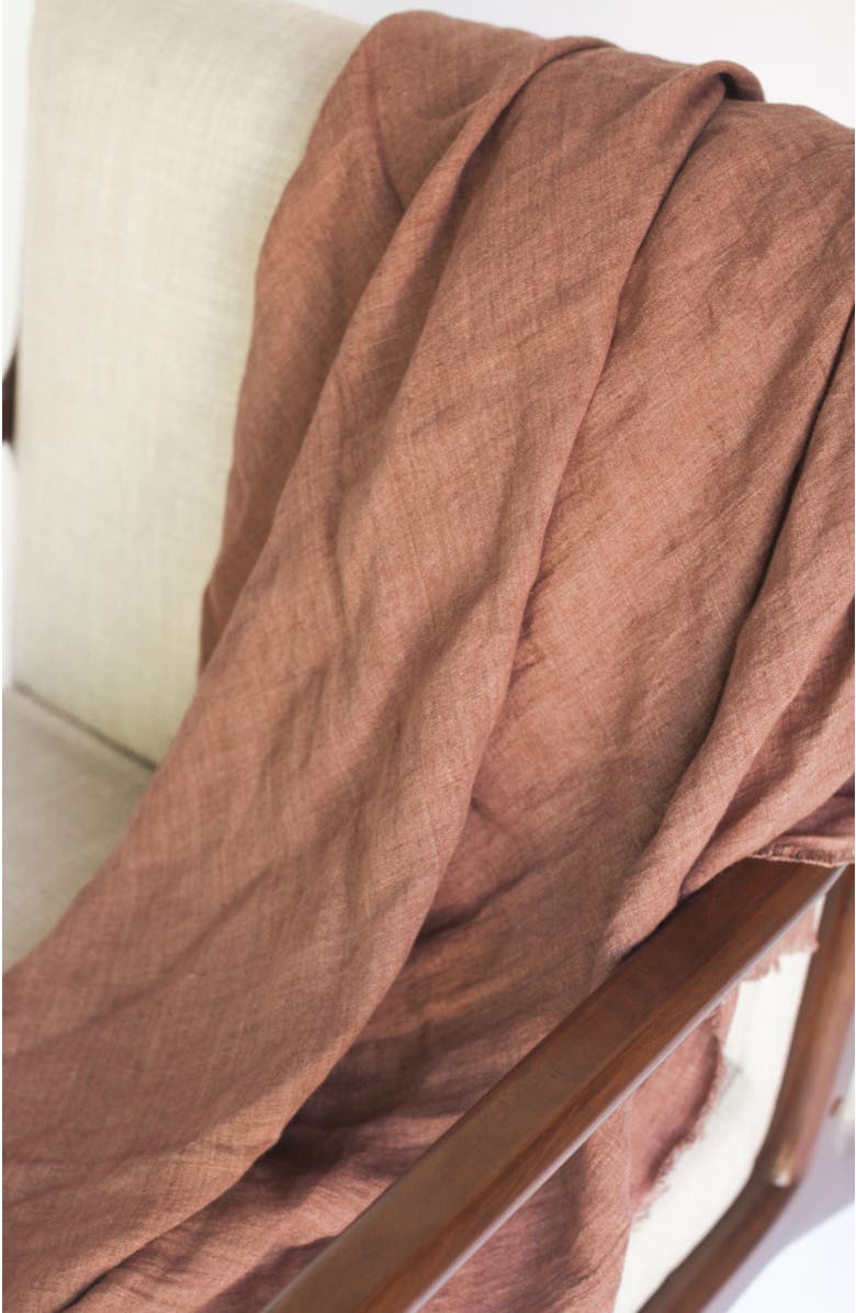 Creative Women Stone Washed Linen Throw, Alternate, color, Pink