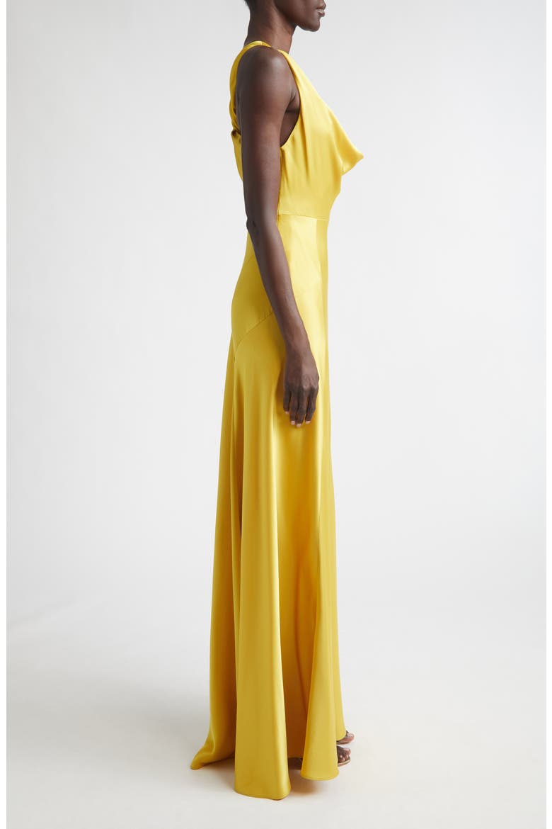 Liquid Satin Gown, Alternate, color, OCHRE
