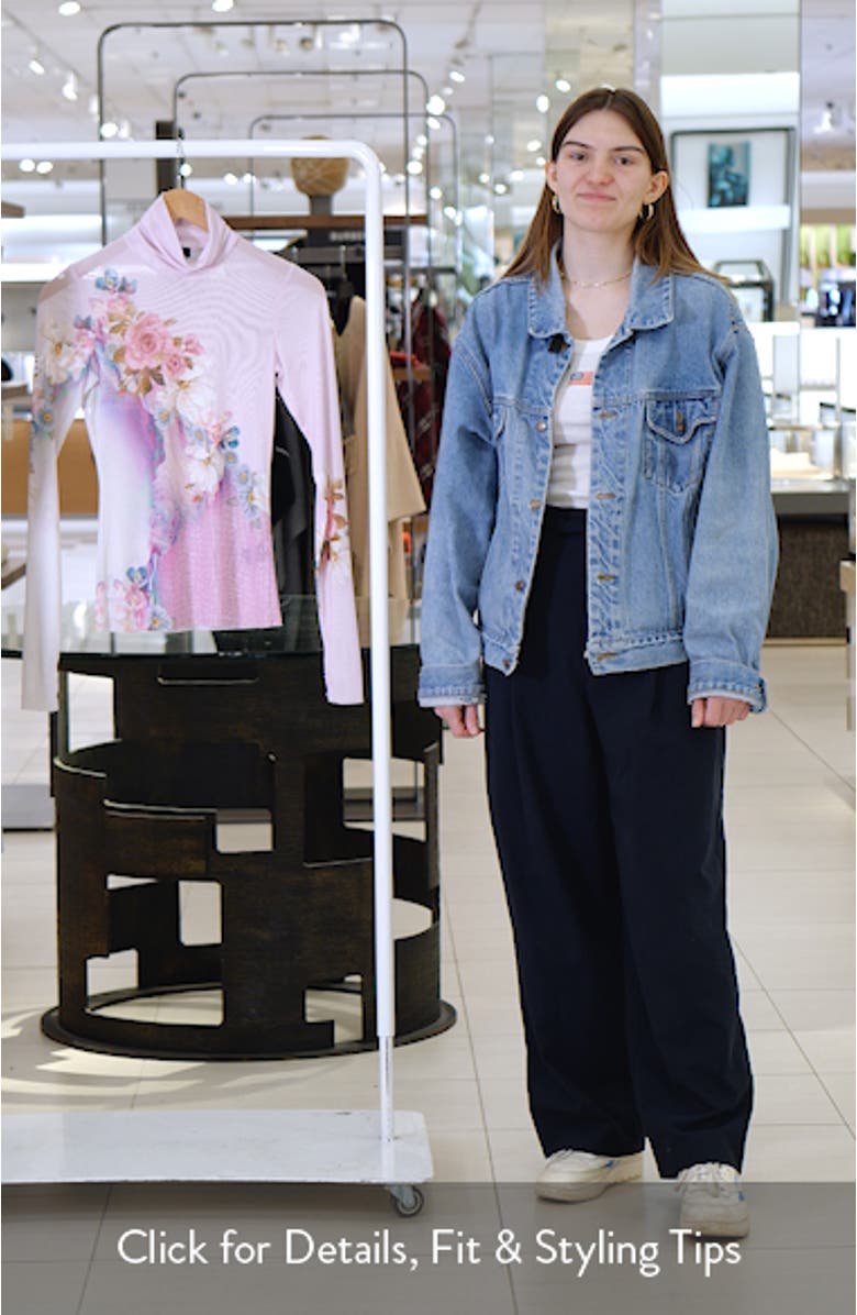 Zadie Turtleneck Printed Mesh Top, sales video thumbnail