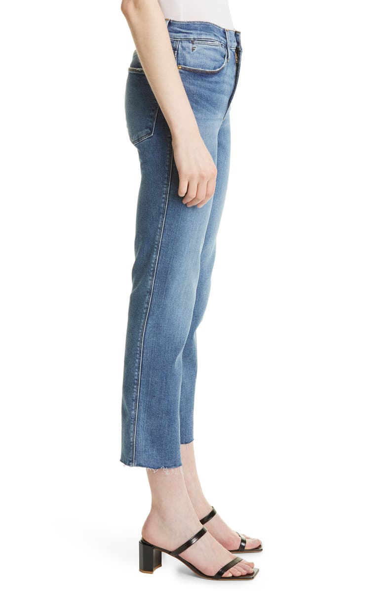FRAME Le High Raw Hem Crop Straight Leg Jeans, Alternate, color,