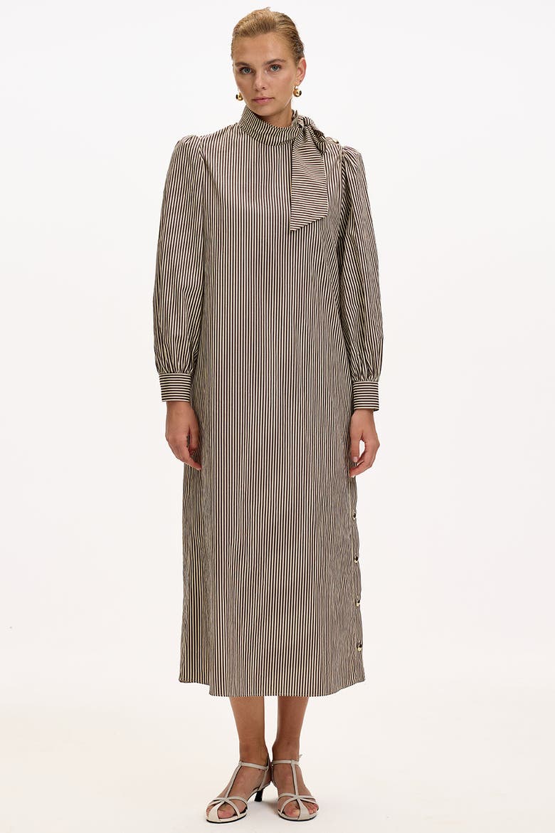Kaitlin Midi Dress, Alternate, color, BROWN-BEIGE