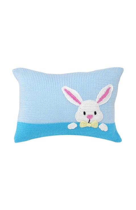 Bunny Peekaboo Mini  Pillow - Blue