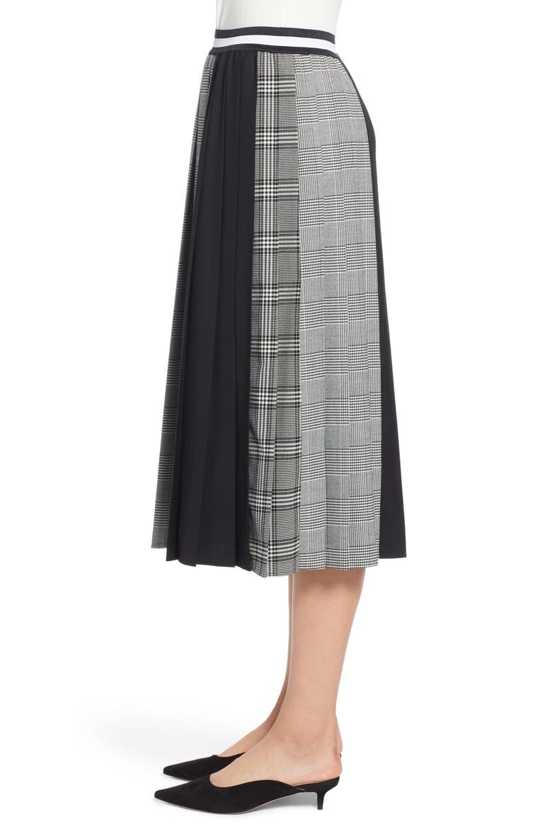 Plaid A-Line Skirt, Alternate, color, BLACK MIXED PLAID