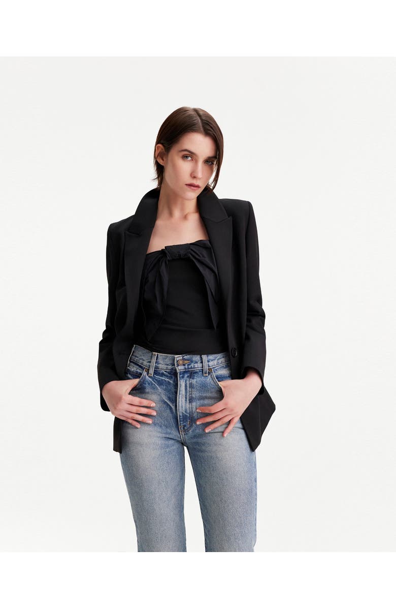 THEO The Label Aphrodite Zip-Pleated Back Jacket, Alternate, color, Black