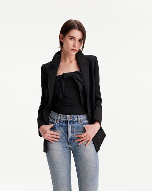 Theo The Label Aphrodite Zip-pleated Back Jacket In Black