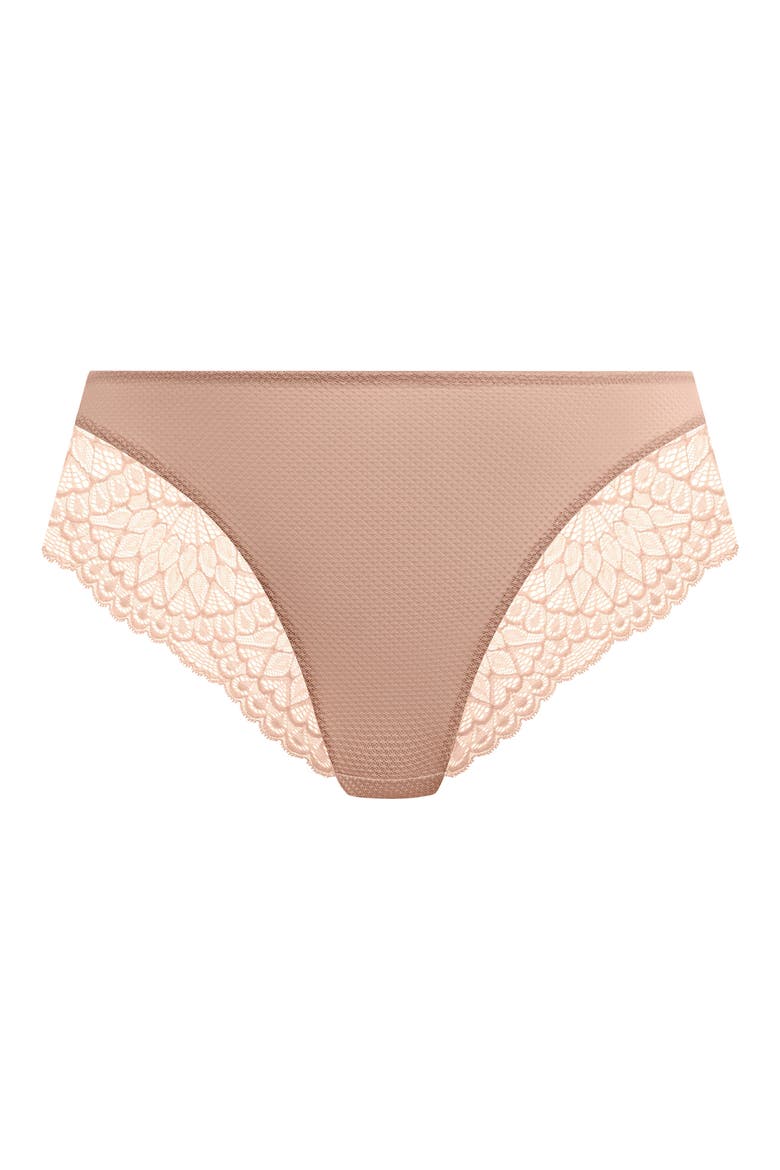 Tiernie Lace Trim Mesh Briefs, Alternate, color, SAHARA