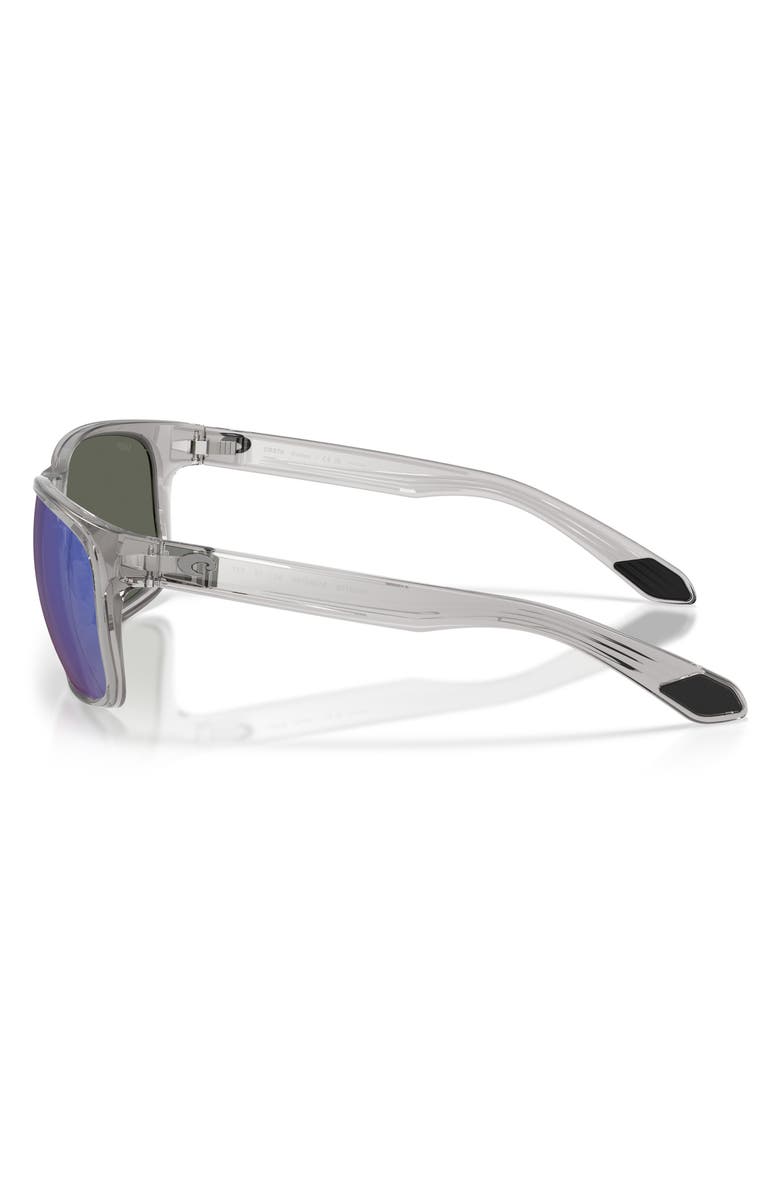 Costa Del Mar Trades 60mm Polarized Square Sunglasses, Alternate, color, Gray Crystal / Blue 580P