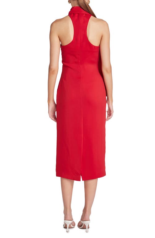 Endless Rose Choker Tie Sleeveless Midi Dress In Red