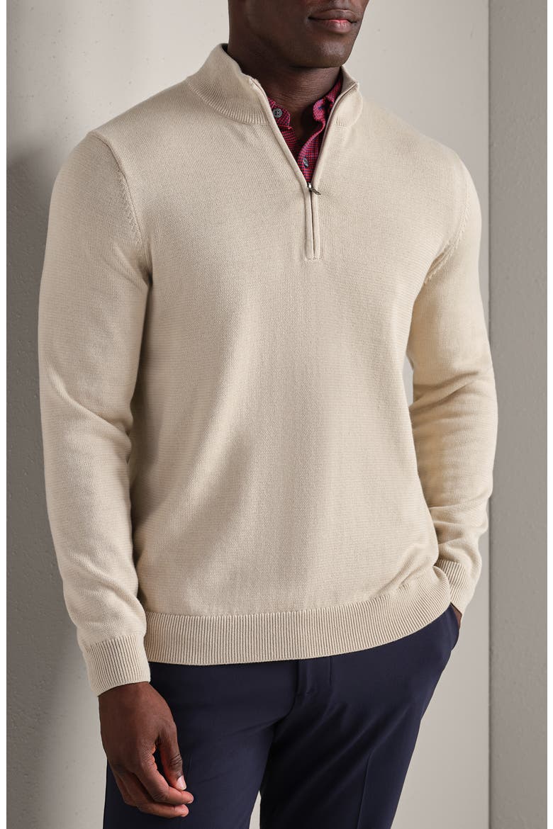 Commuter Quarter Zip Sweater, Main, color, BONE