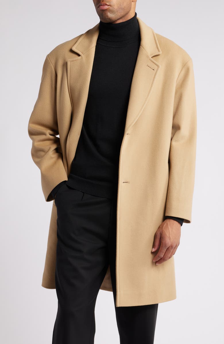 Fleurette Oscar Wool Topcoat, Main, color, Camel