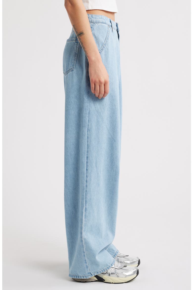 Pleated Wide Leg Jeans, Alternate, color, INDIGO