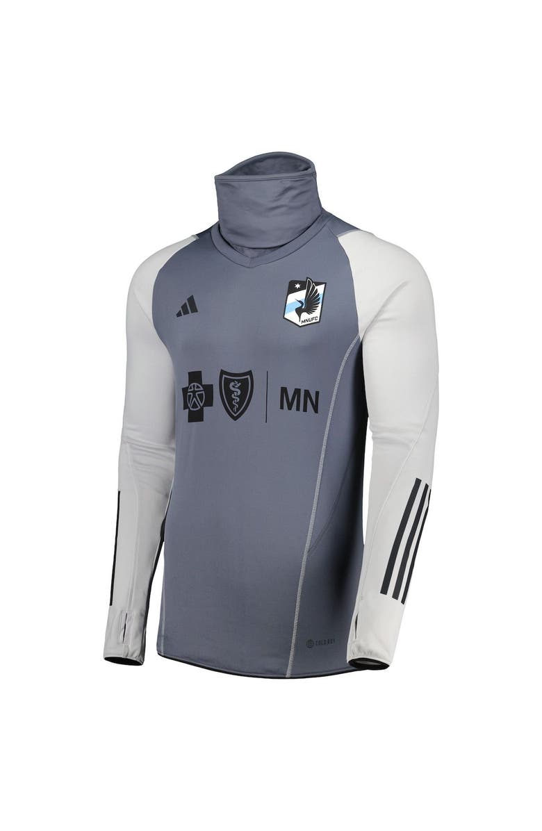 adidas Men's adidas Gray Minnesota United FC Warm Raglan COLD.RDY Top, Alternate, color, Gray