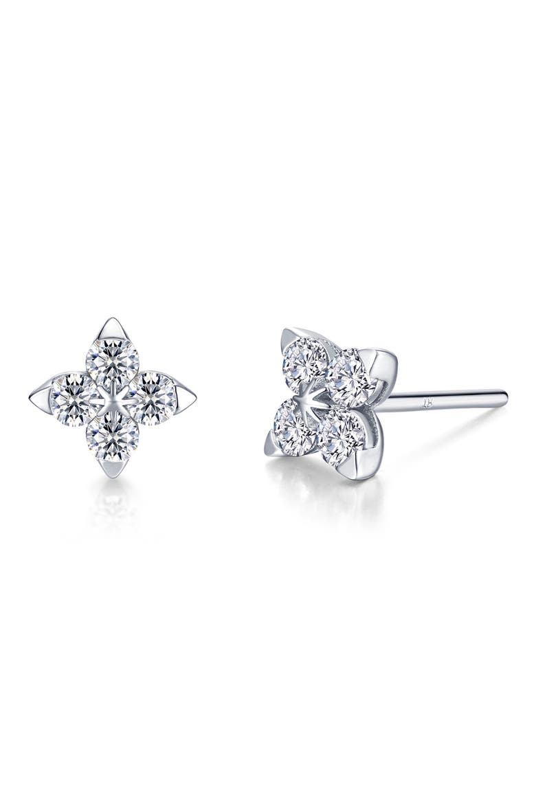 Trillium Simulated Diamond Stud Earrings, Main, color, SILVER