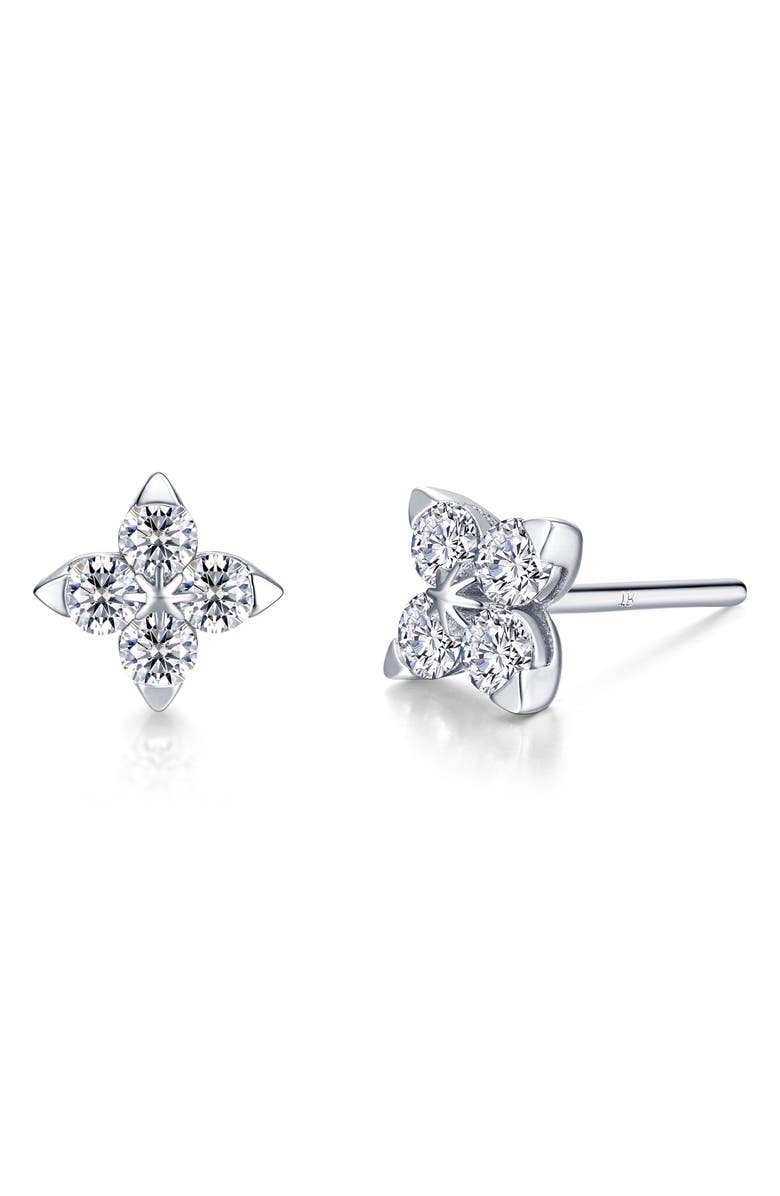 Lafonn Trillium Simulated Diamond Stud Earrings, Main, color,