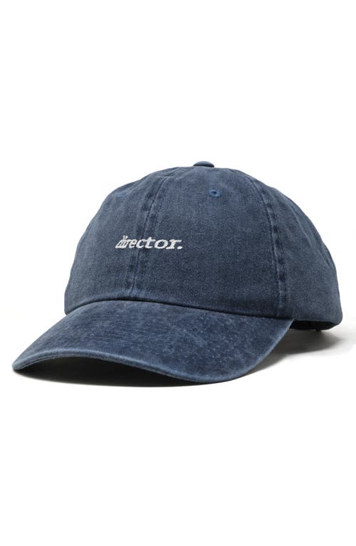 Shop Dalix Director Embroidered Low Crown Cap In Washed Navy Blue