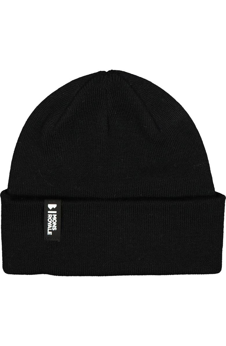 Mons Royale Mccloud Merino Beanie, Main, color, Black