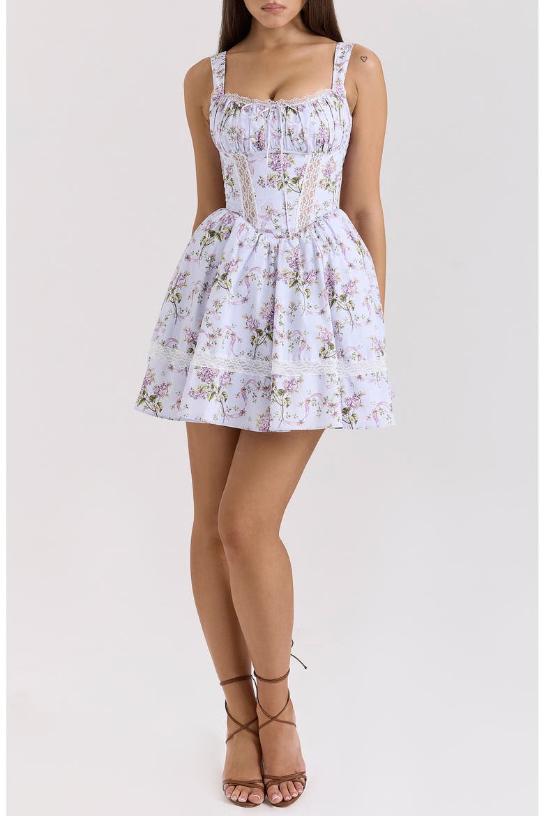 Kimmie Floral Minidress, Main, color, LILAC FLORAL PRNT