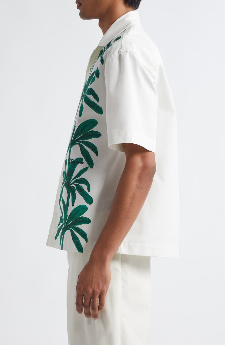 Jacquemus La Chemise Jean Button-Up Shirt, Alternate, color, Print Painted Palmtrees W