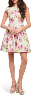 FLYING TOMATO Cap Sleeve Twill Minidress