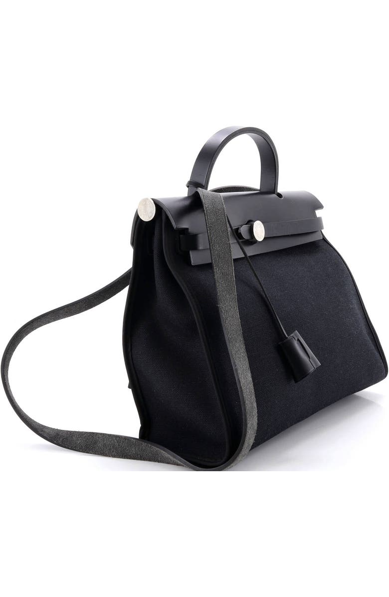 Pre-Owned Hermes Herbag Zip Leather and Toile 31, Alternate, color, Noir