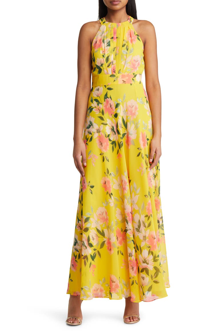eliza j floral halter neck maxi dress (Women) Style:62327B