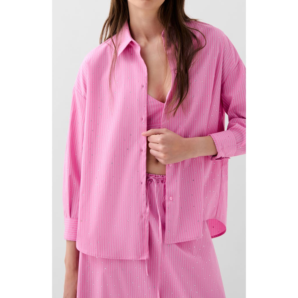 Scalpers Strass Set Shirt In Pink