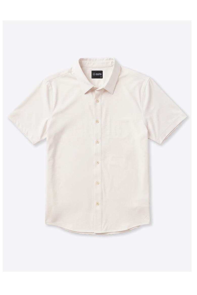 Crossover Performance Short Sleeve Button-Up Shirt, Alternate, color, BONE