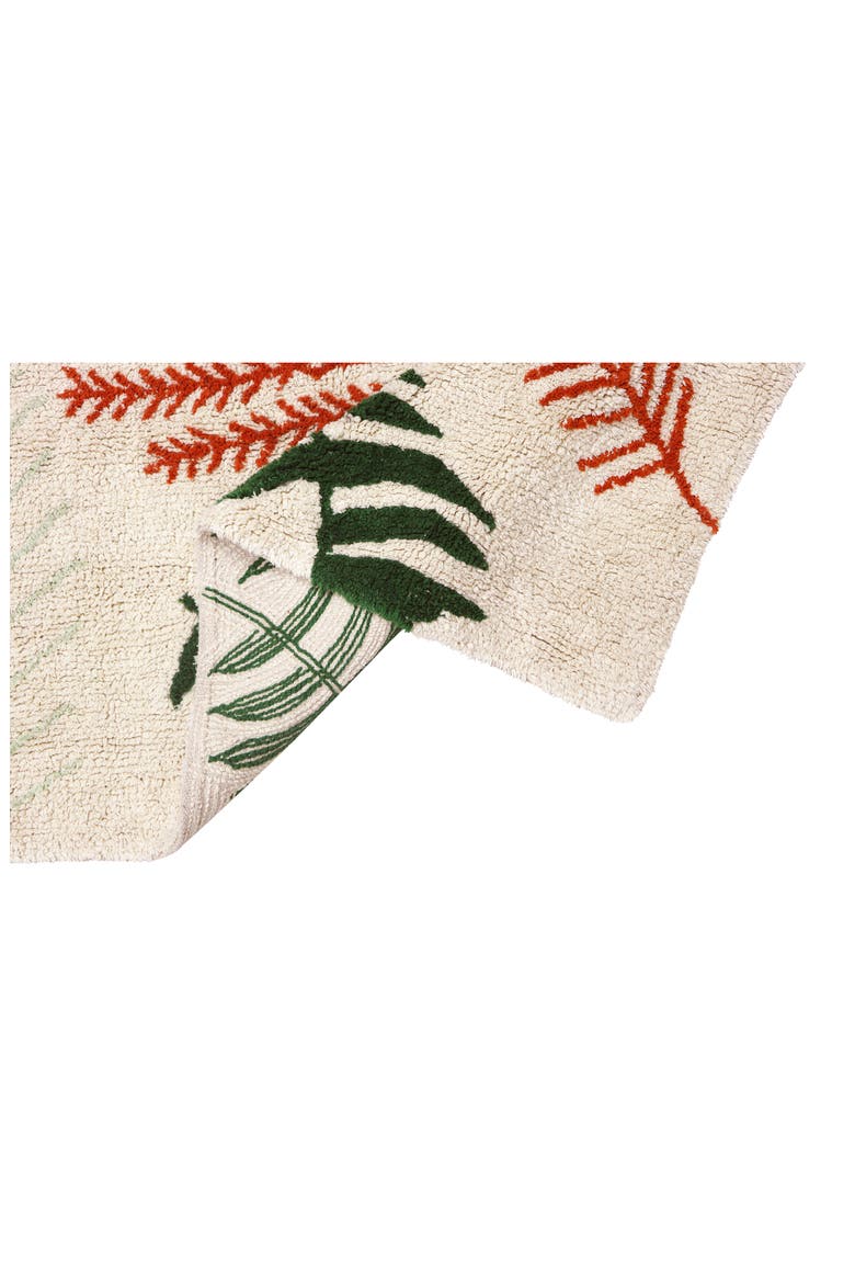 Botanic Plants Washable Cotton Rug, Alternate, color, IVORY