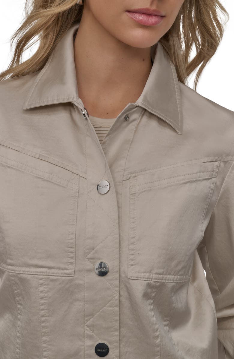 DKNY Crop Sateen Jacket, Alternate, color, 