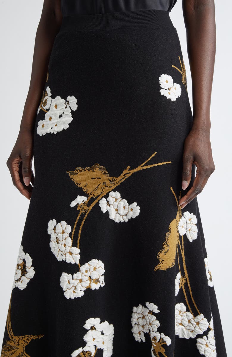 Erdem Floral Jacquard Knit A-Line Midi Skirt, Alternate, color, 