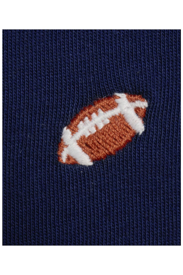 Supima Cotton Crew Neck T-shirt, Alternate, color, Football Embroidery/Navy
