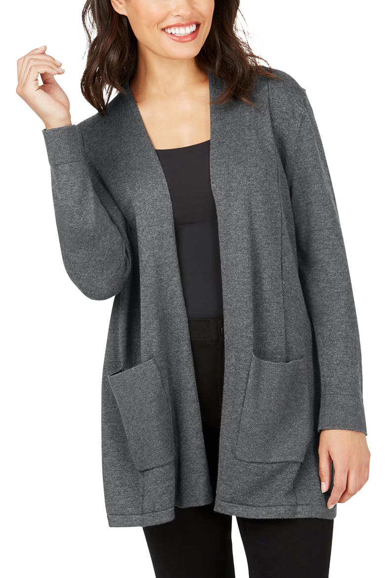 Bethanie Open Front Cardigan, Main, color, GRANITE