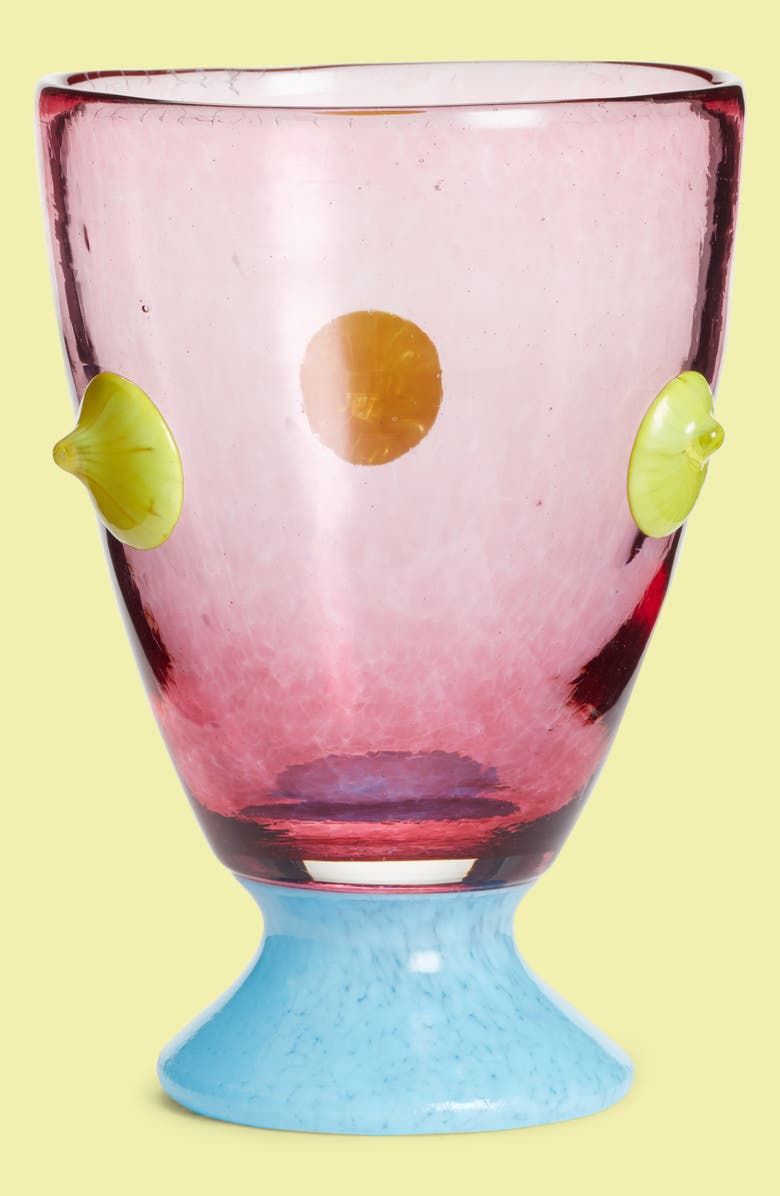 ASP AND HAND Asp & Hand Big Sweetie Pretty Pink Footed Glass, Main, color, 