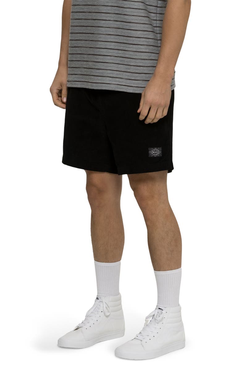 Maui & Sons Camp 84 Bleted Corduroy Walking Shorts, Alternate, color, Black