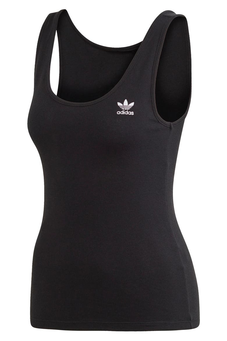 Scoop Neck Tank, Alternate, color, BLACK/ WHITE