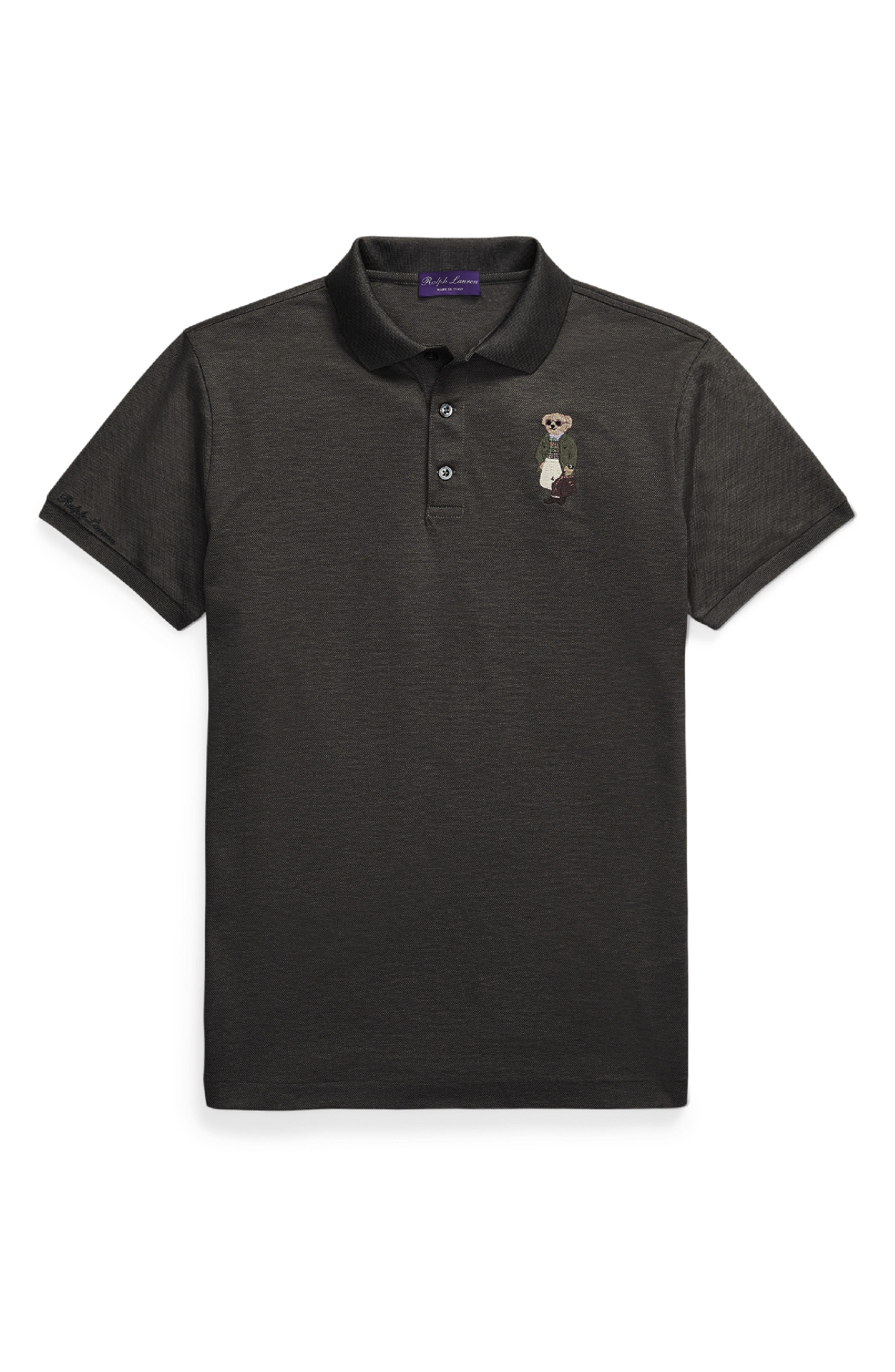 Ralph Lauren Purple Label Polo Bear Patch Cotton Piqué Knit Polo