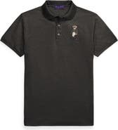 Ralph Lauren Purple Label Polo Bear Patch Cotton Piqué Knit Polo